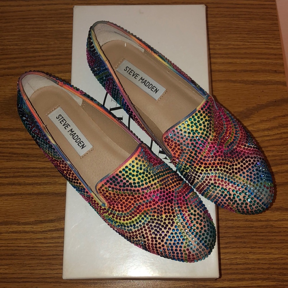 Steve Madden Rainbow Studded Loafers